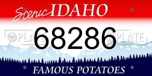 68286 Idaho License Plate
