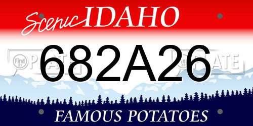 682A26 Idaho License Plate