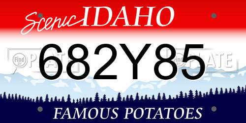 682Y85 Idaho License Plate