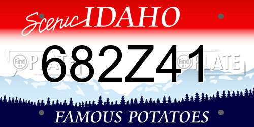 682Z41 Idaho License Plate