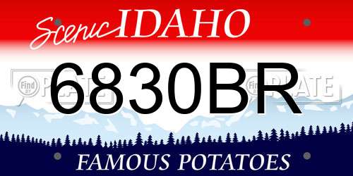 6830BR Idaho License Plate