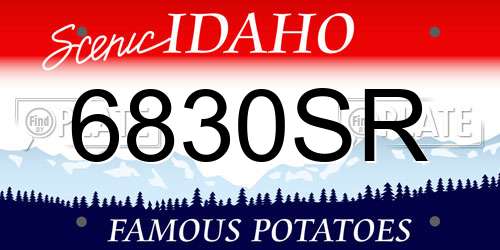 6830SR Idaho License Plate