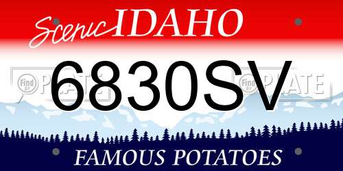 6830SV Idaho License Plate
