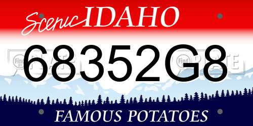 68352G8 Idaho License Plate