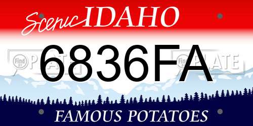 6836FA Idaho License Plate