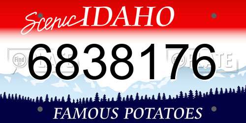 6838176 Idaho License Plate