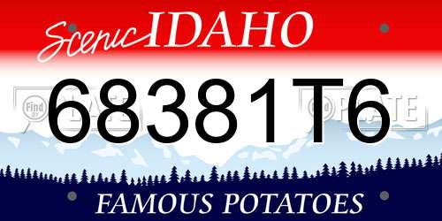 68381T6 Idaho License Plate