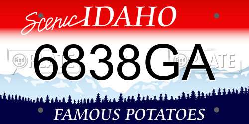 6838GA Idaho License Plate