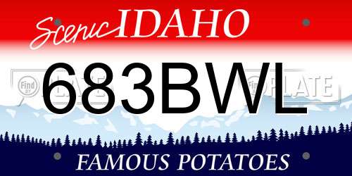 683BWL Idaho License Plate