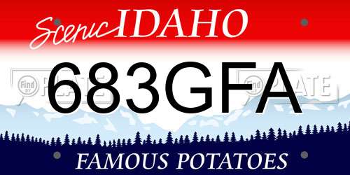 683GFA Idaho License Plate