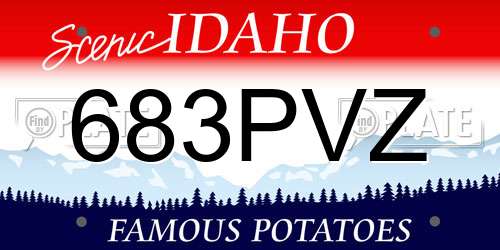 683PVZ Idaho License Plate