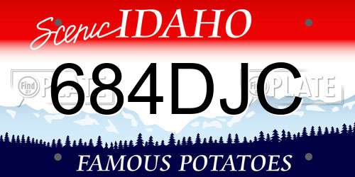 684DJC Idaho License Plate