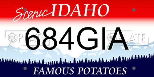 684GIA Idaho License Plate