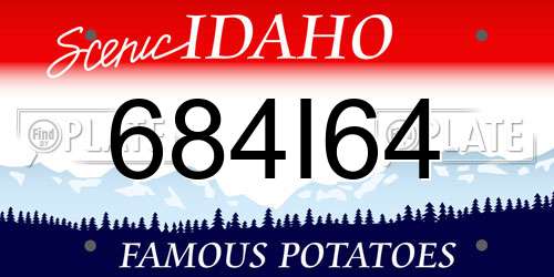 684I64 Idaho License Plate