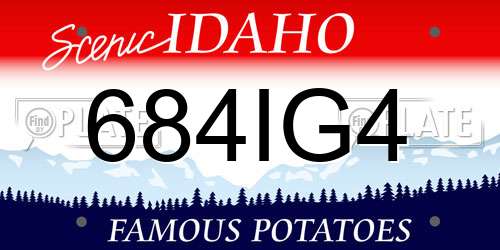 684IG4 Idaho License Plate