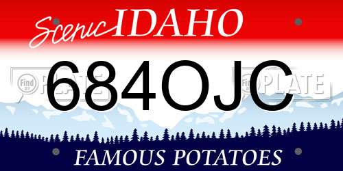 684OJC Idaho License Plate