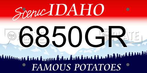 6850GR Idaho License Plate