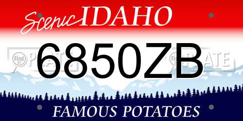 6850ZB Idaho License Plate
