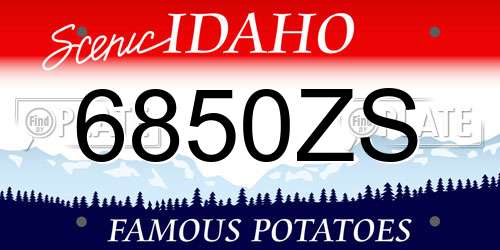 6850ZS Idaho License Plate