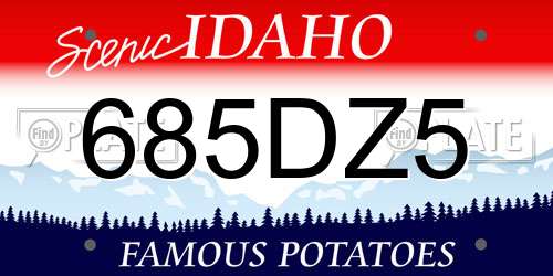 685DZ5 Idaho License Plate