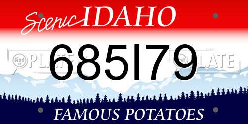 685I79 Idaho License Plate