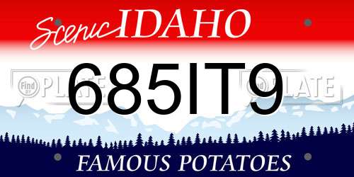 685IT9 Idaho License Plate