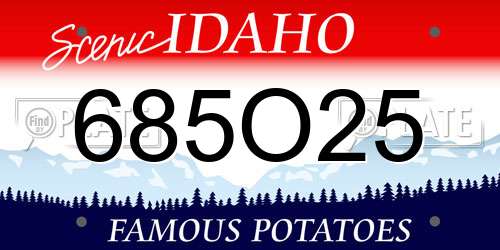 685O25 Idaho License Plate