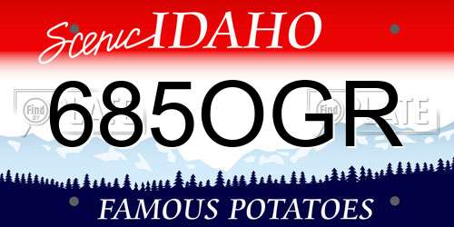 685OGR Idaho License Plate