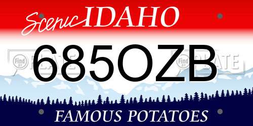 685OZB Idaho License Plate
