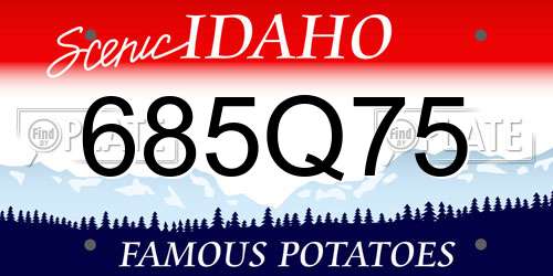 685Q75 Idaho License Plate