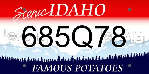 685Q78 Idaho License Plate