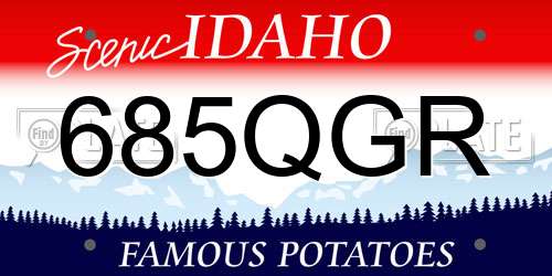 685QGR Idaho License Plate