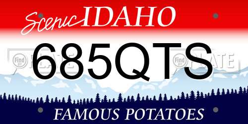 685QTS Idaho License Plate