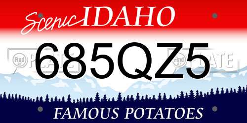 685QZ5 Idaho License Plate