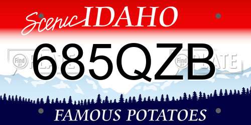685QZB Idaho License Plate
