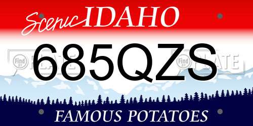 685QZS Idaho License Plate