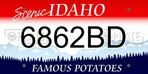 6862BD Idaho License Plate