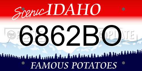 6862BO Idaho License Plate