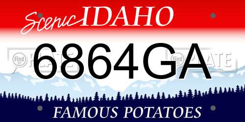 6864GA Idaho License Plate