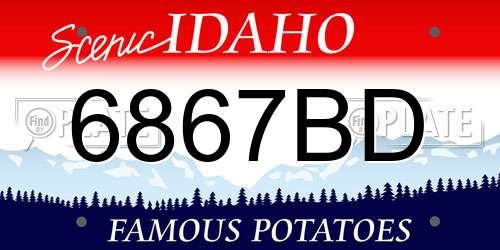 6867BD Idaho License Plate