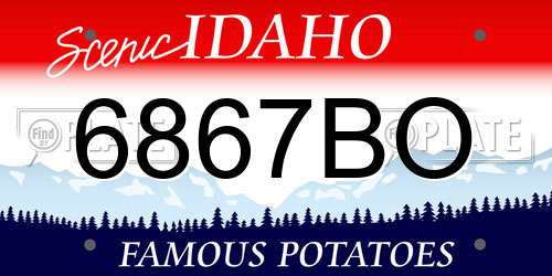 6867BO Idaho License Plate