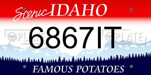 6867IT Idaho License Plate