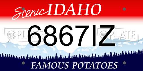 6867IZ Idaho License Plate
