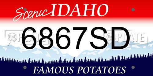 6867SD Idaho License Plate