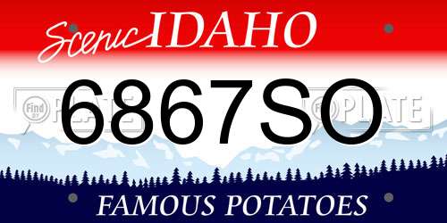 6867SO Idaho License Plate