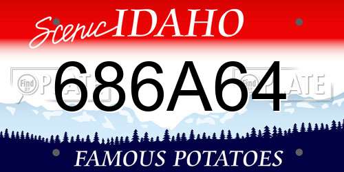 686A64 Idaho License Plate