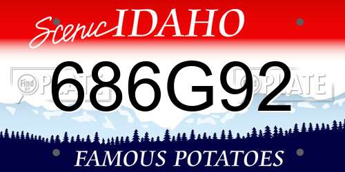686G92 Idaho License Plate