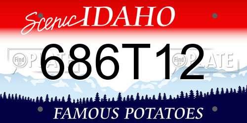 686T12 Idaho License Plate