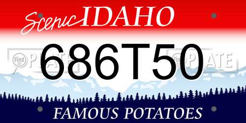 686T50 Idaho License Plate