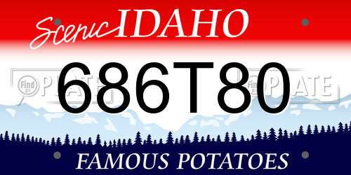 686T80 Idaho License Plate